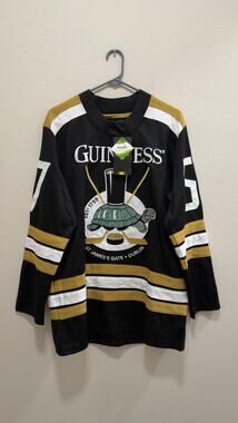 Guinness Tortoise Hockey Jersey Medium NWT St James's Gate Black